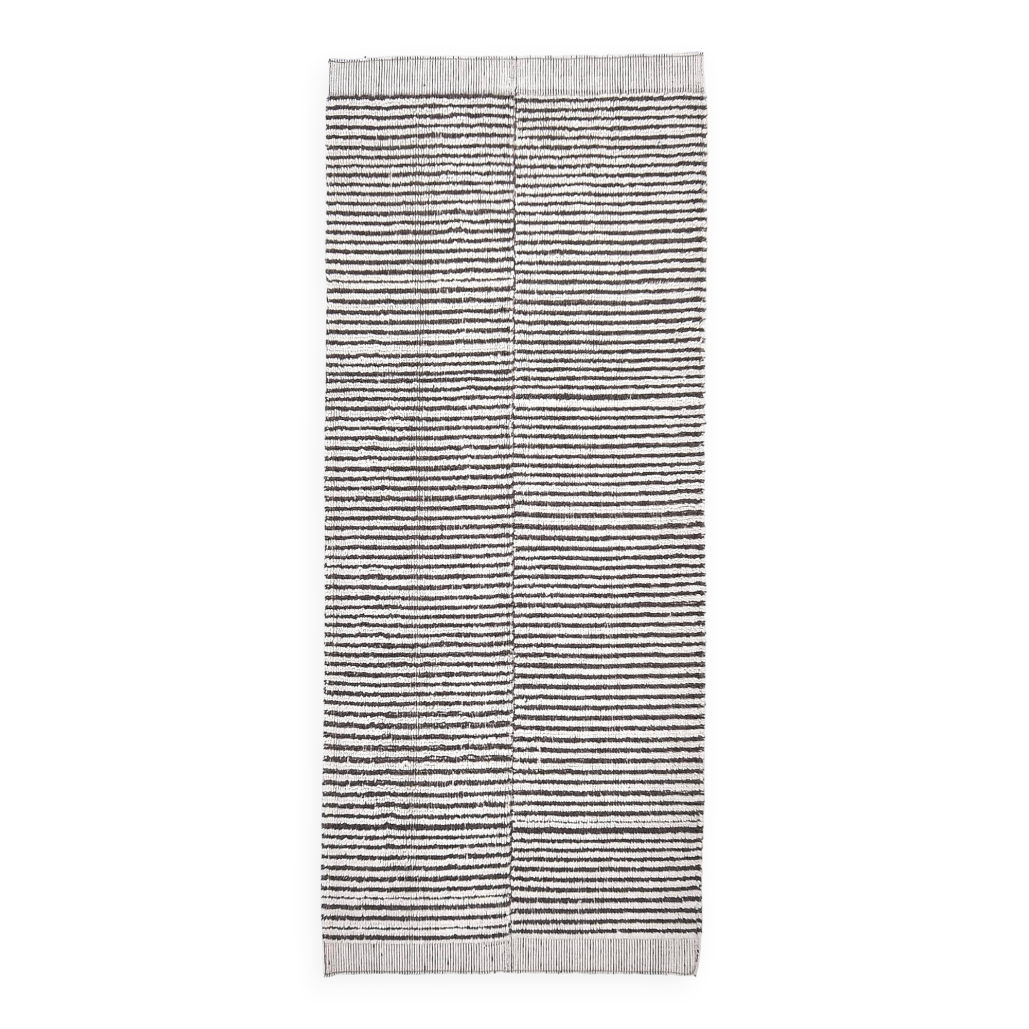4x10 Brown & White Striped Vintage Runner Rug, 131x303Cm