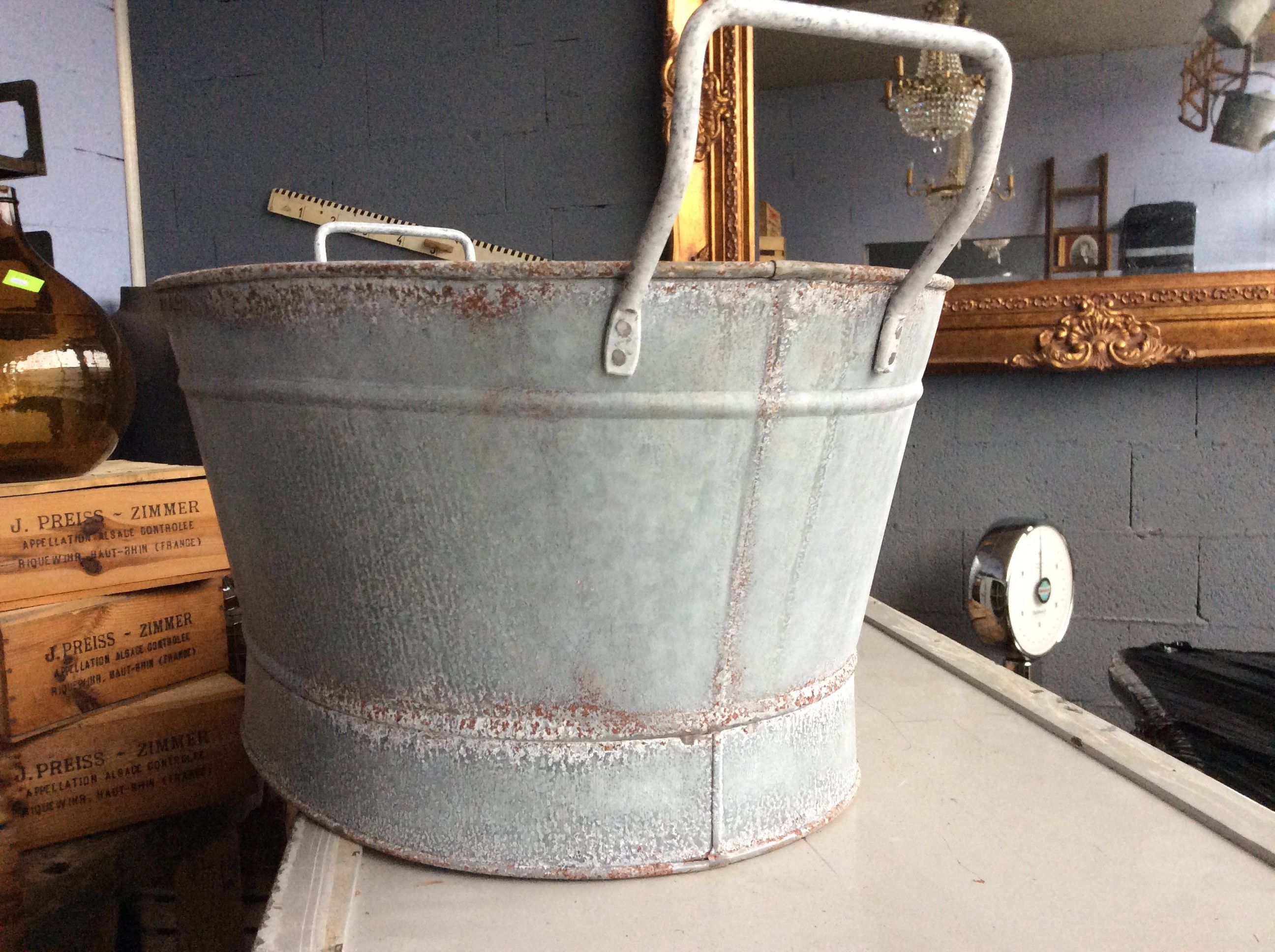 bassine en zinc Zinc Oval Basin Tub Bucket
