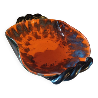 Fat Lava Orange Black Ceramic Cup