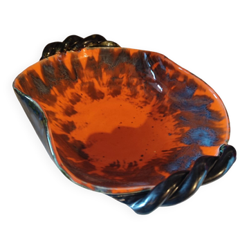 Fat Lava Orange Black Ceramic Cup