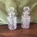 Cristal baccarat paire de flacons anciens modèle bambou, xixeme