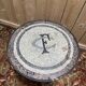 Table - Bistro side table with cast iron base and mosaic