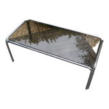 Coffee table chrome glasses smoke vintage 1970