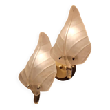 Antique Murano Double Wall Sconces Pair