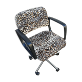 Vintage leopard fabric office chair