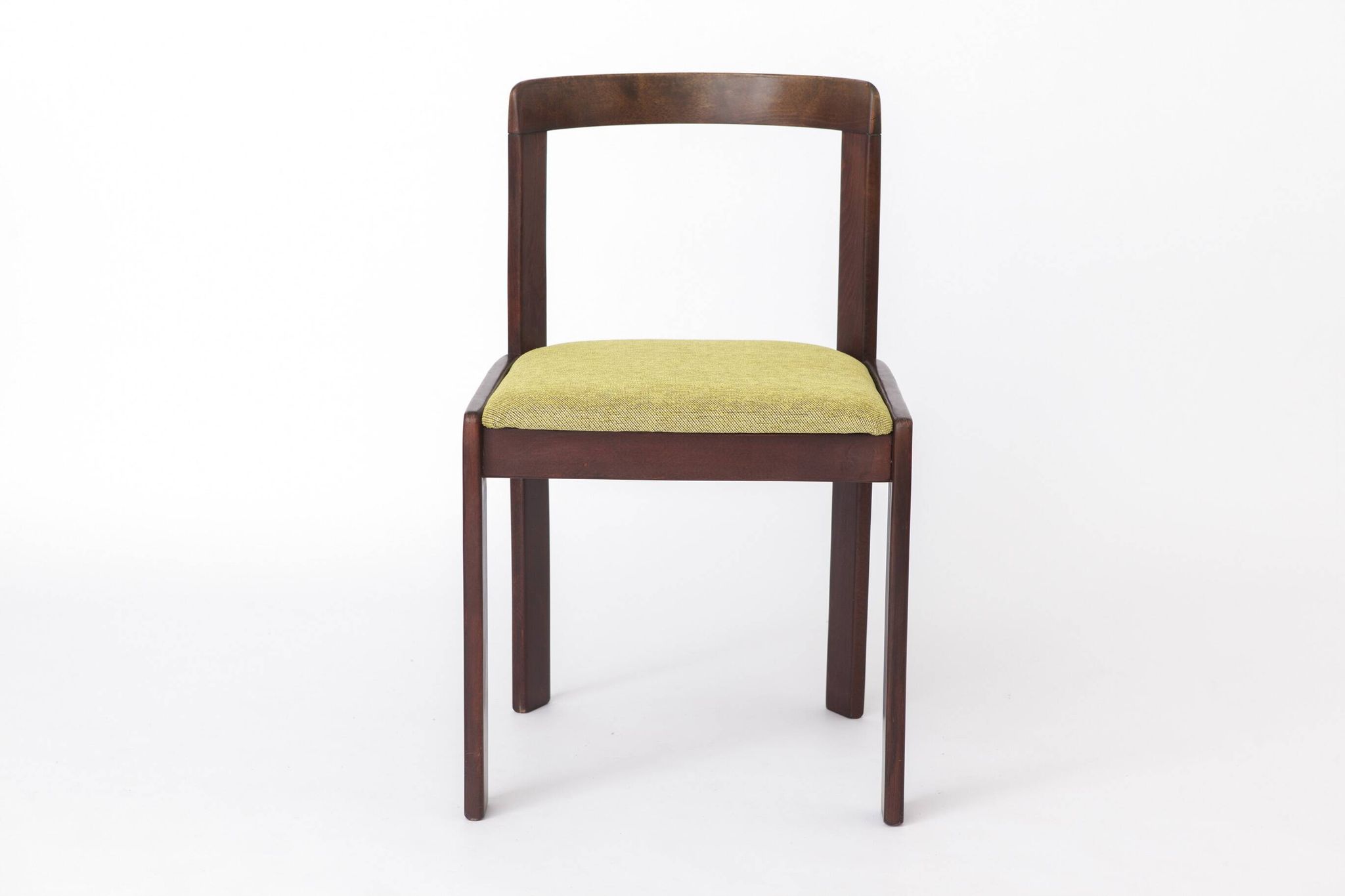 Set of 6 Vintage Lübke Dining Chairs, 1970s German Design, Stained Beech