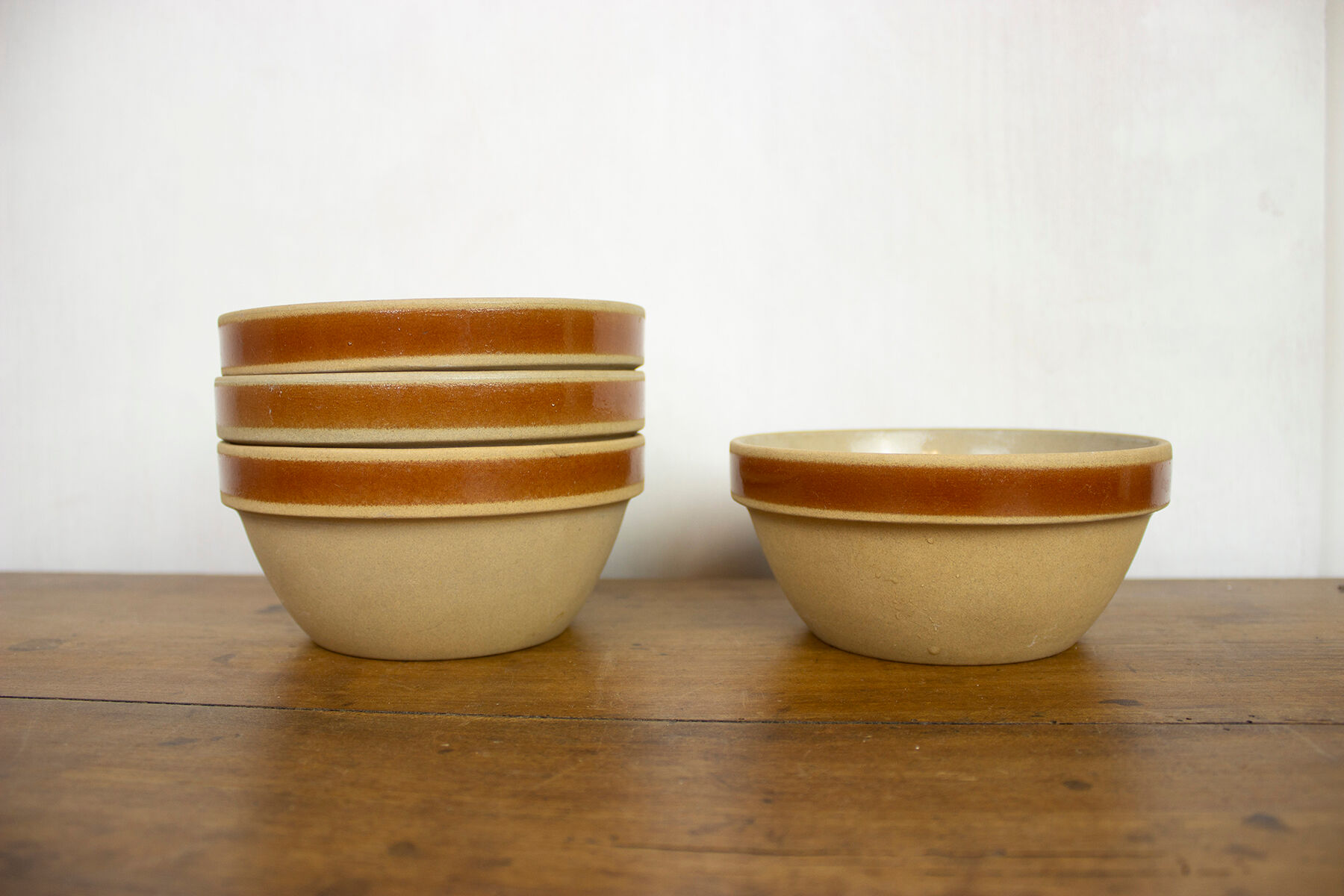 Set of 4 bowls in Gien sandstone - France