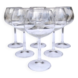 Set of 6 stemmed glasses with crest