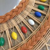 Mirror in basketry and vintage pearl