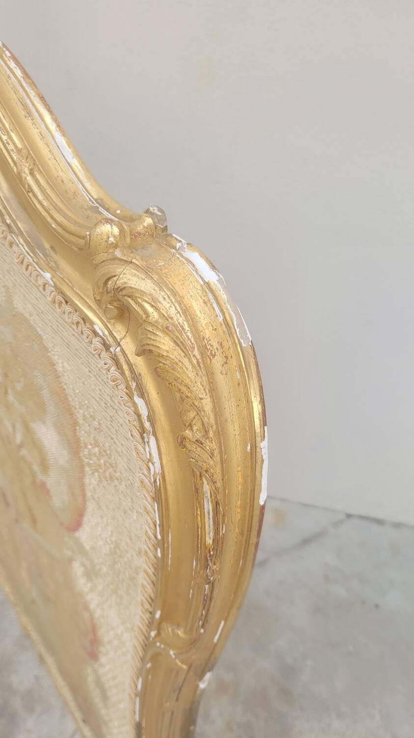 Louis xv style fireplace screen fire screen in gilded wood 19th century tapestry