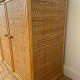 Vintage bamboo and rattan sideboard