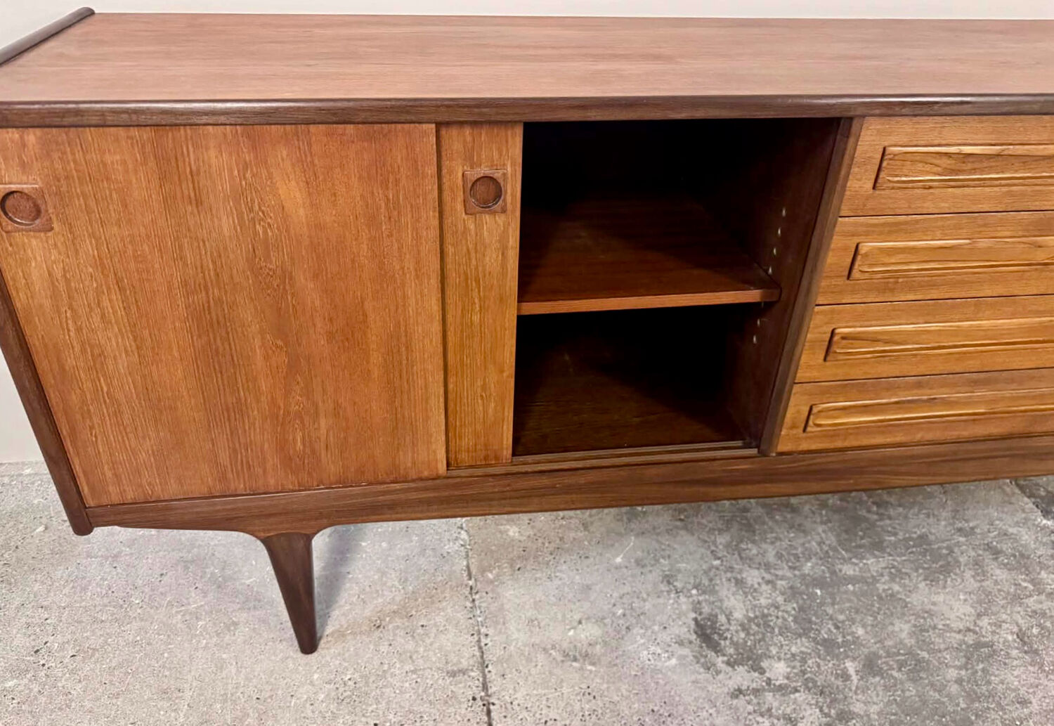Large sideboard by Johannes Andersen in teak, 240 cm.
