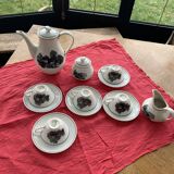 Coffee service keraluX boch Freres Belgium peasant scenes art deco