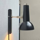 Mid-century German black minimalist wall lamp by Hustadt, 1960s.