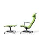 Eames EA 124 Armchair & EA 125 Ottoman for Vitra - Green Fabric