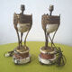 Paire de lampes athéniennes en marbre et bronze