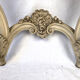 Louis XV style console in gray lacquered wood and marble top, nineteenth