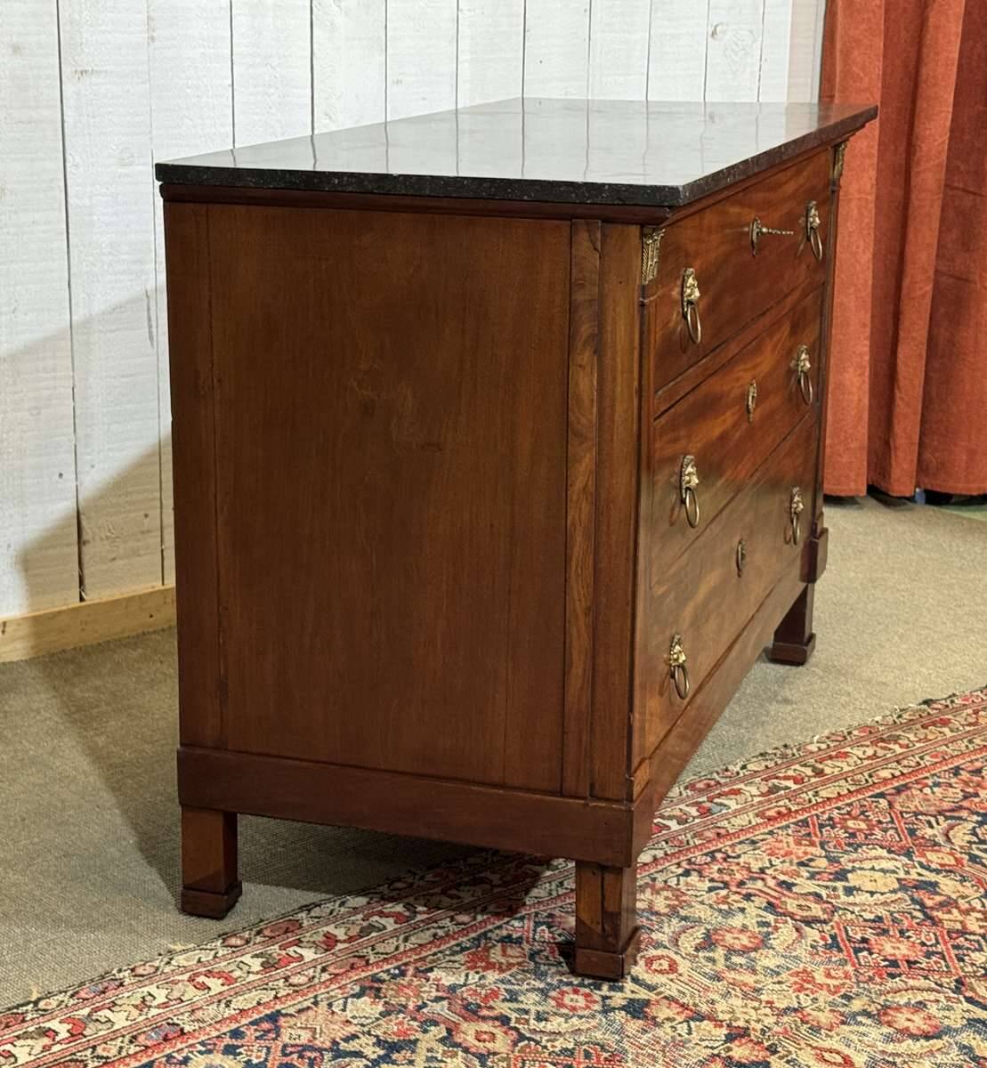 Commode Empire en acajou et dessus marbre XIXème