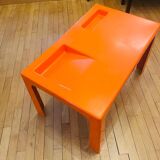 Table basse orange en fibre de verre Prisunic