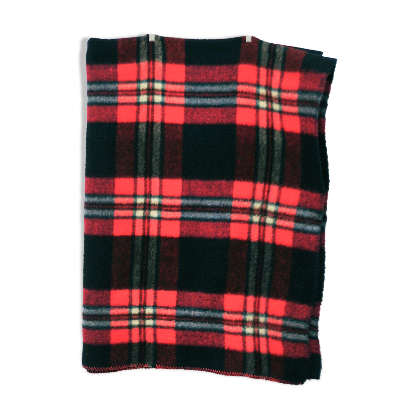 blue & red checkered vintage wool blanket