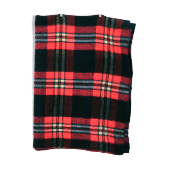 blue & red checkered vintage wool blanket