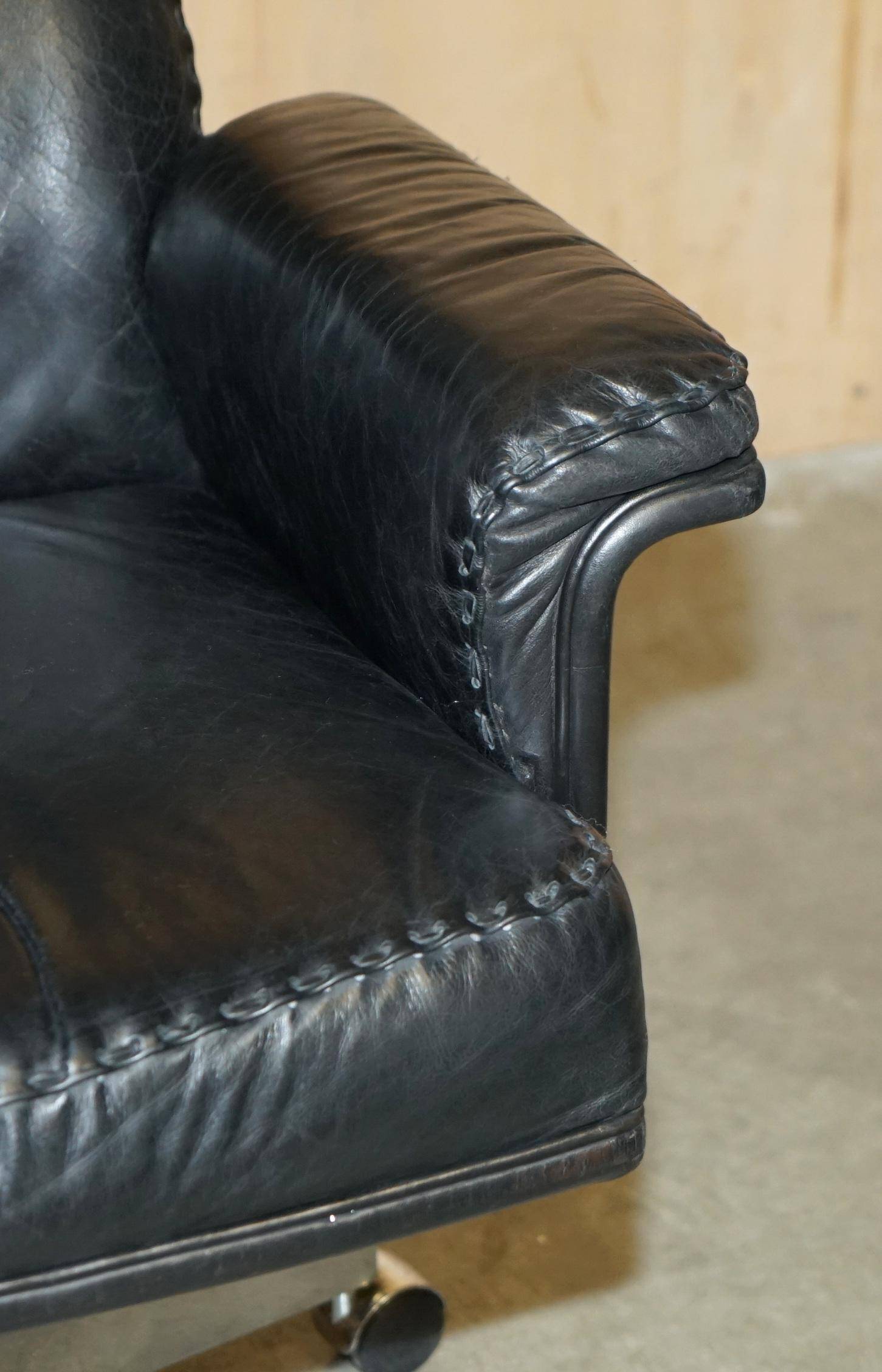 Vintage executive swivel office chair De Sede DS35 - mid-century leather