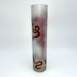 Vase glass scroll painted and gilded floral decoration art nouveau inspiration