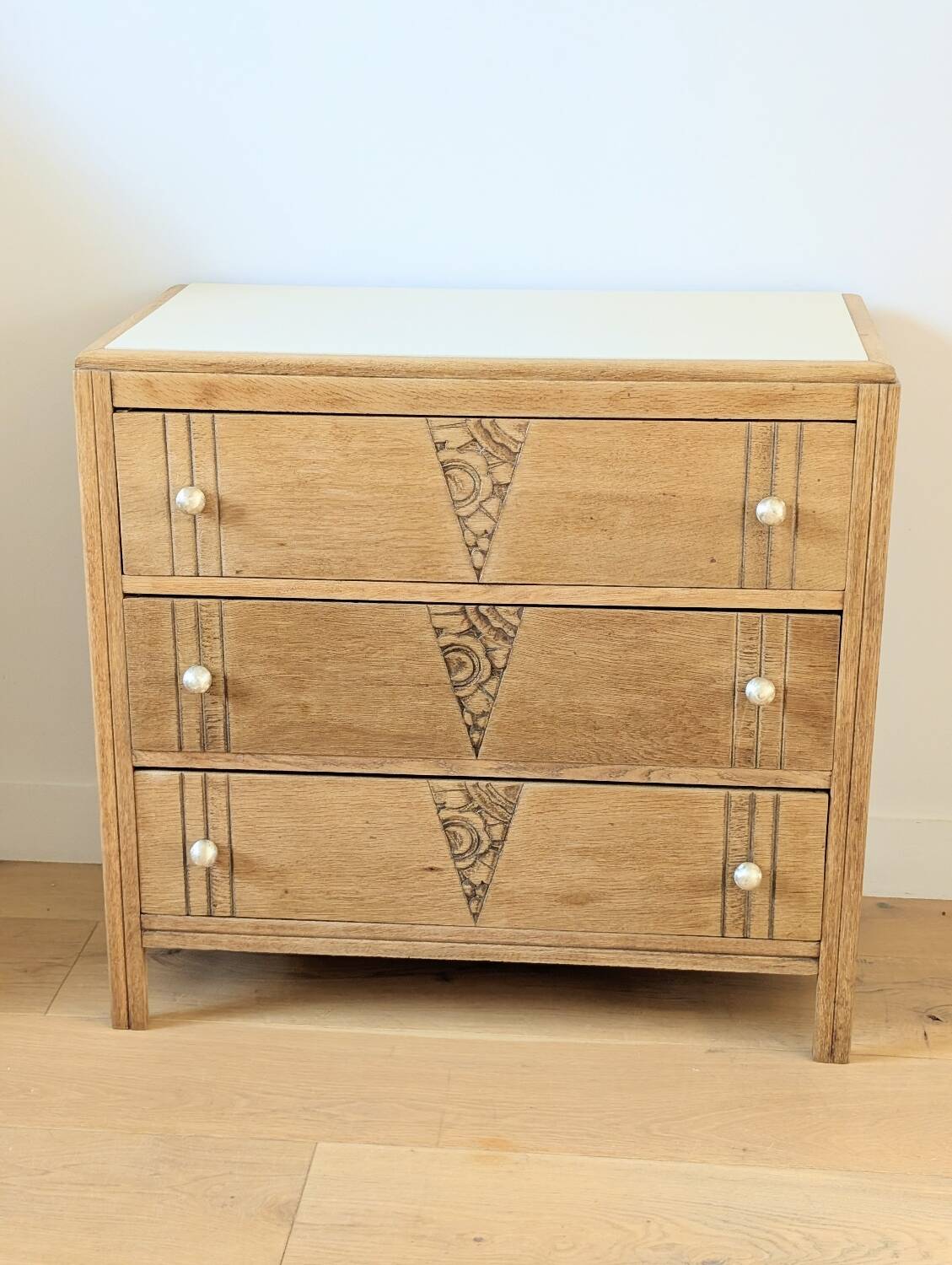 Renovated Art Deco oak chest of drawers