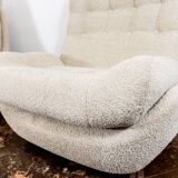 Paire de fauteuils lounge personnalisables Space Age Atlantis en boucle beige 1970'