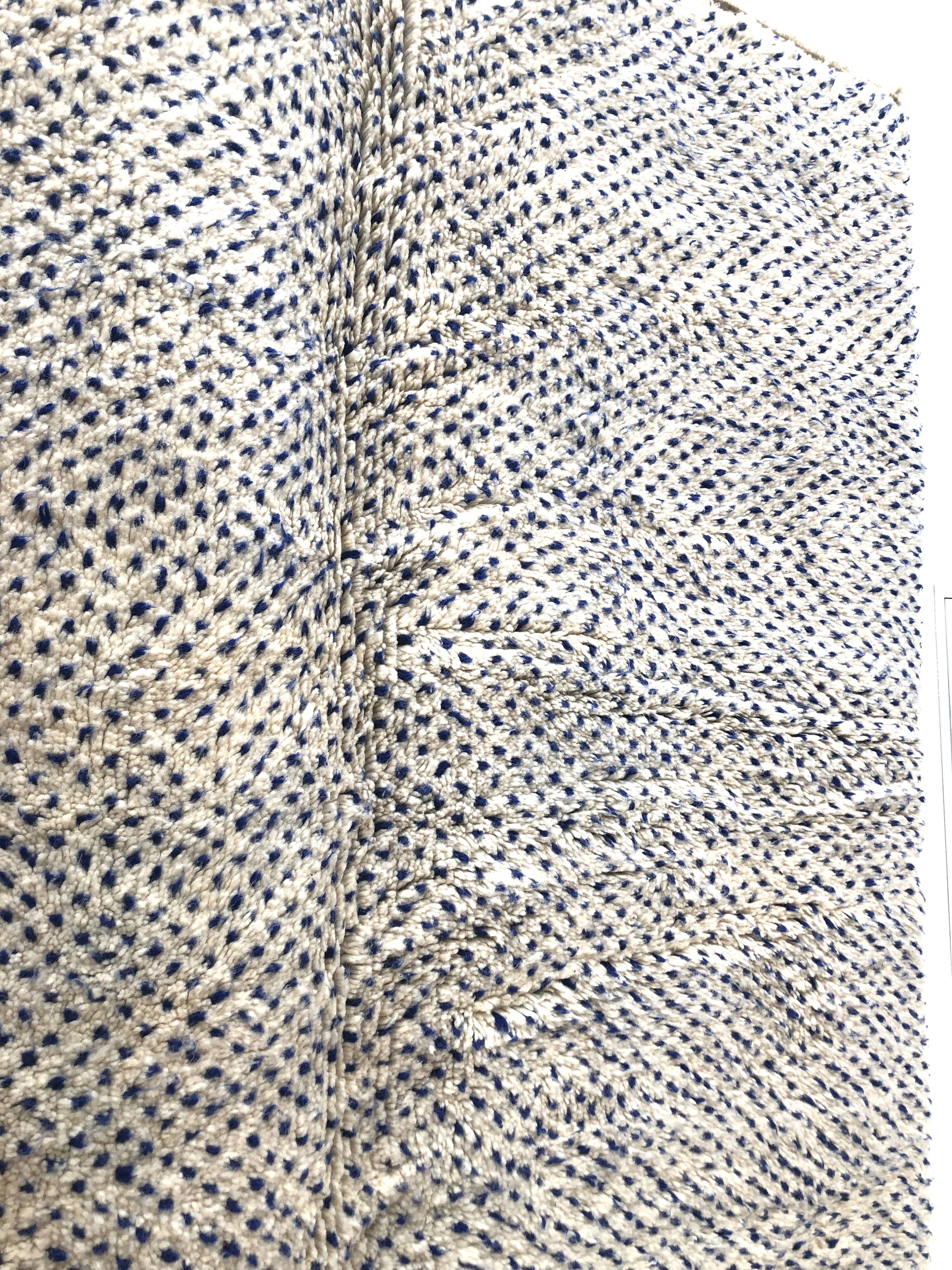 Moroccan Berber carpet Beni Ouarain speckled majorelle blue 3,01x2m