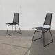 Set of vintage postmodern metal accent chairs by Rolf Rahmlow, 1980s.