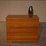 Chest of drawers in elm and elm veneer produced by SIMAT in the 1960s