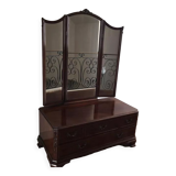 Heal's mahogany dressing table with triptych mirror