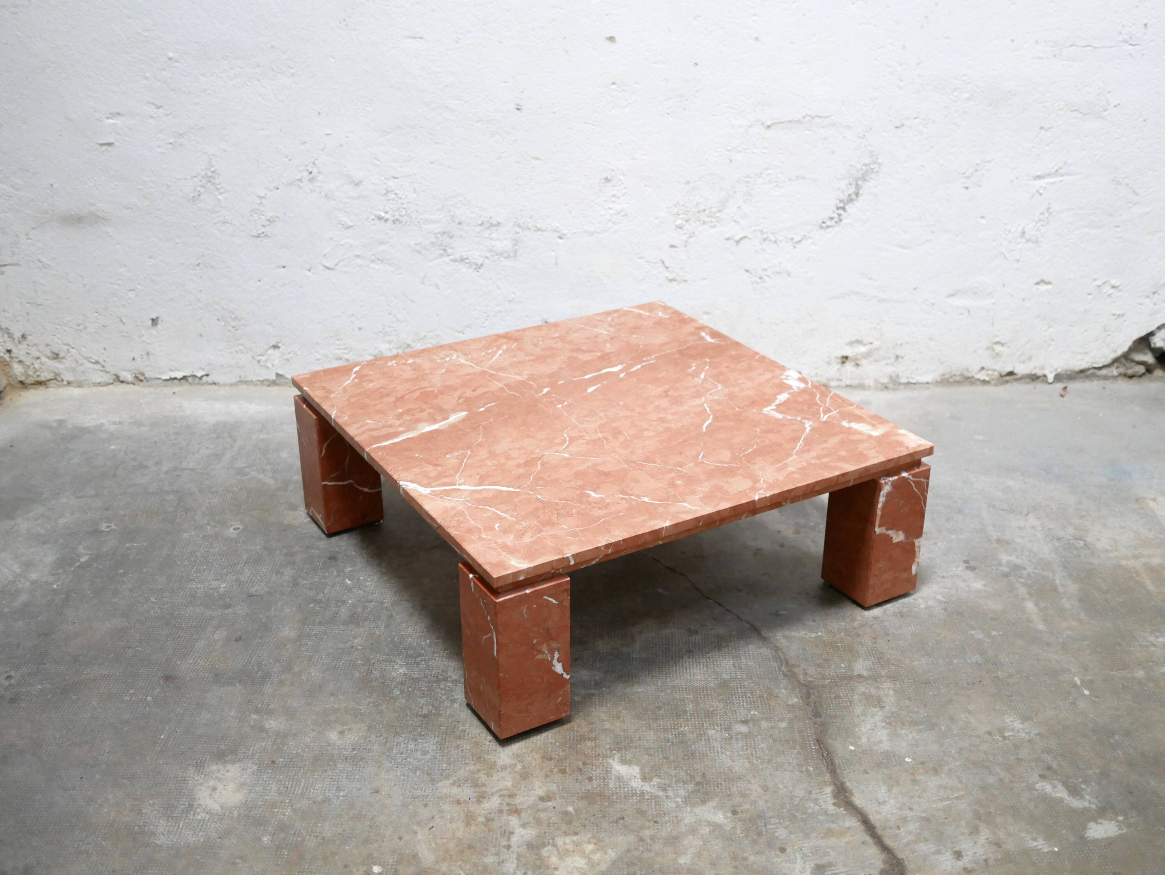 Vintage terracotta marble coffee table