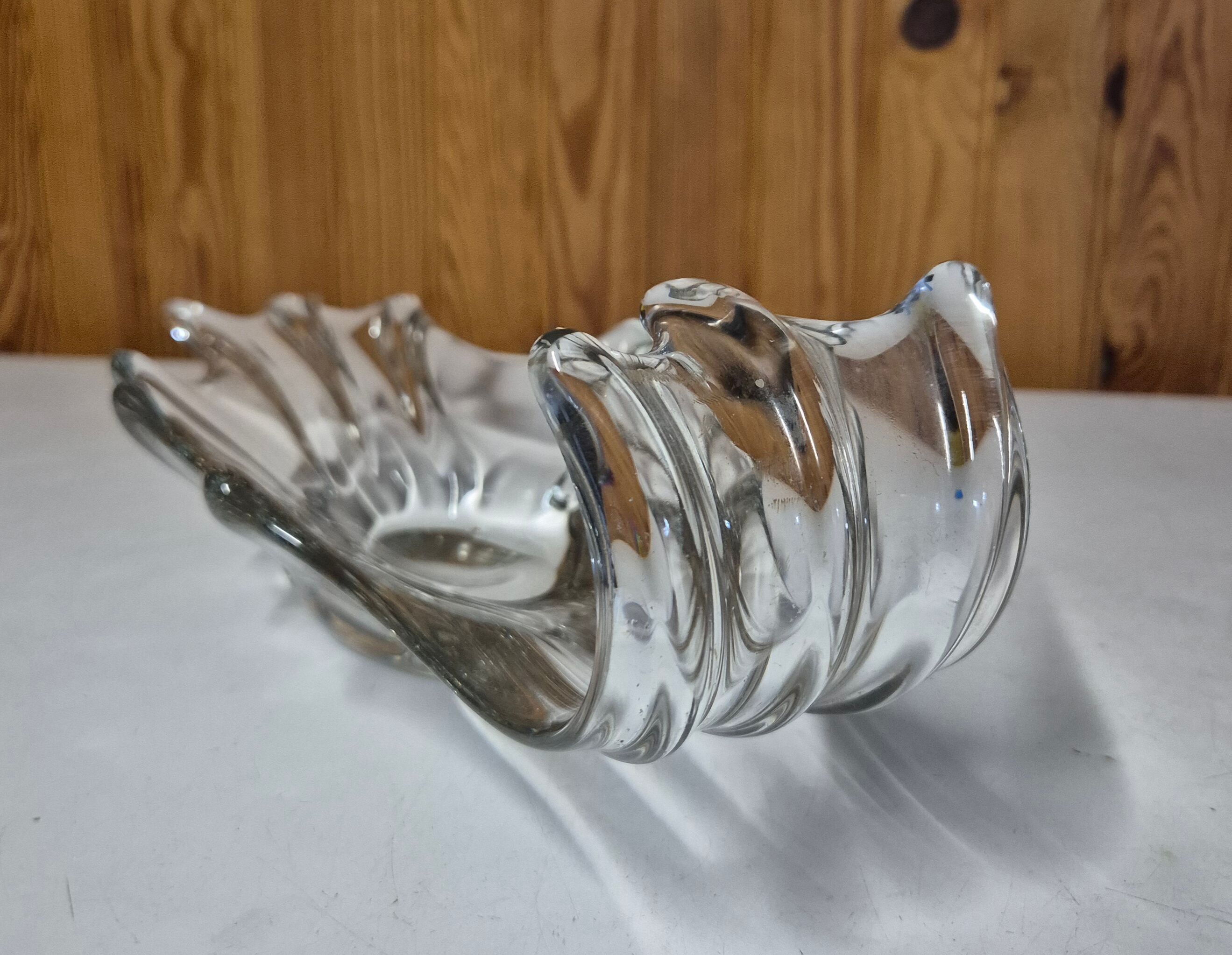 vintage large wave crystal blown coupe centrepiece 42cm style
