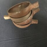 4 enamelled sandstone bowls