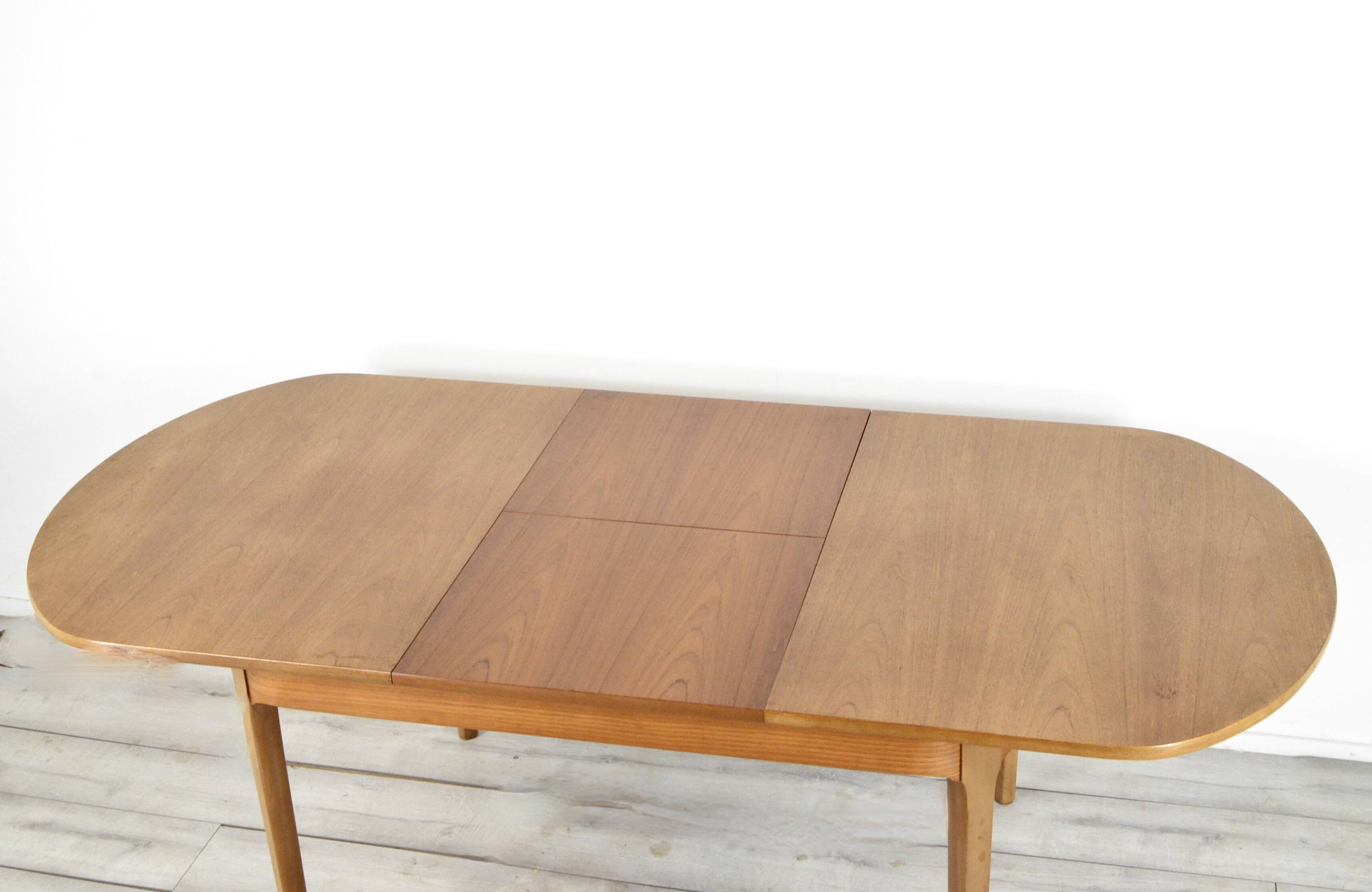 Midcentury Oblong Teak Extending Table. Vintage Modern / Danish / Retro Style .