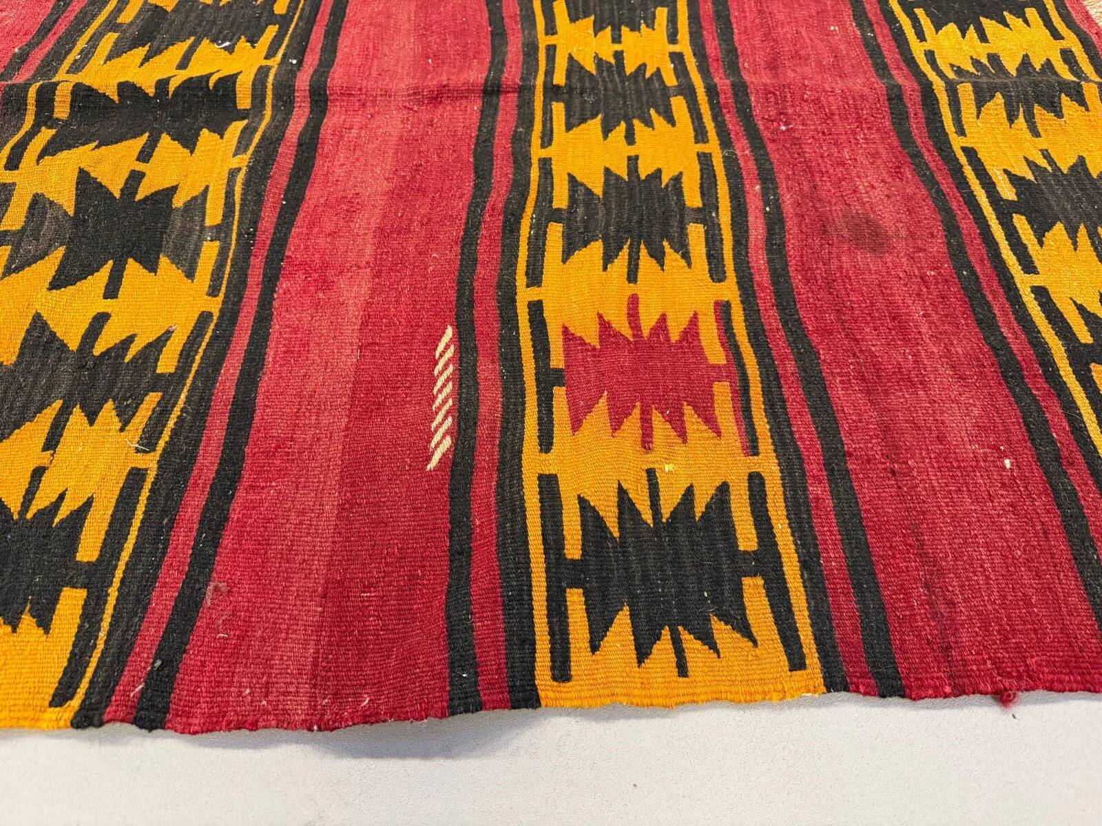 Small Turkish Kilim rug 116x110 cm square tribal kelim rug, 2517