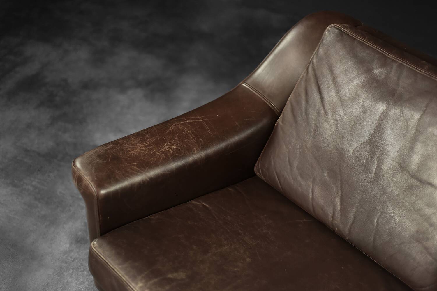 Vintage Mid-Century Scandinavian Danish Modern Brown Leather 3-Seater Sofa, 1970s