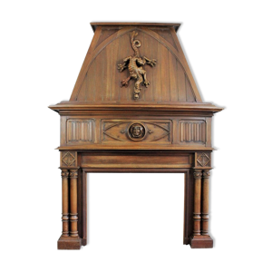 Cheminée gothique, bois,