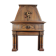 Cheminée gothique, bois, motif de salamandre, sorcière et ermire