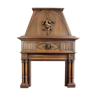 Gothic fireplace, wood, salamander motif, witch and hermitage