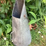 Vintage galvanized zinc charcoal bucket conical shape Dimension: height -50cm- width -25cm-