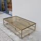 Rectangular coffee table in brass and chromed metal 1970 design