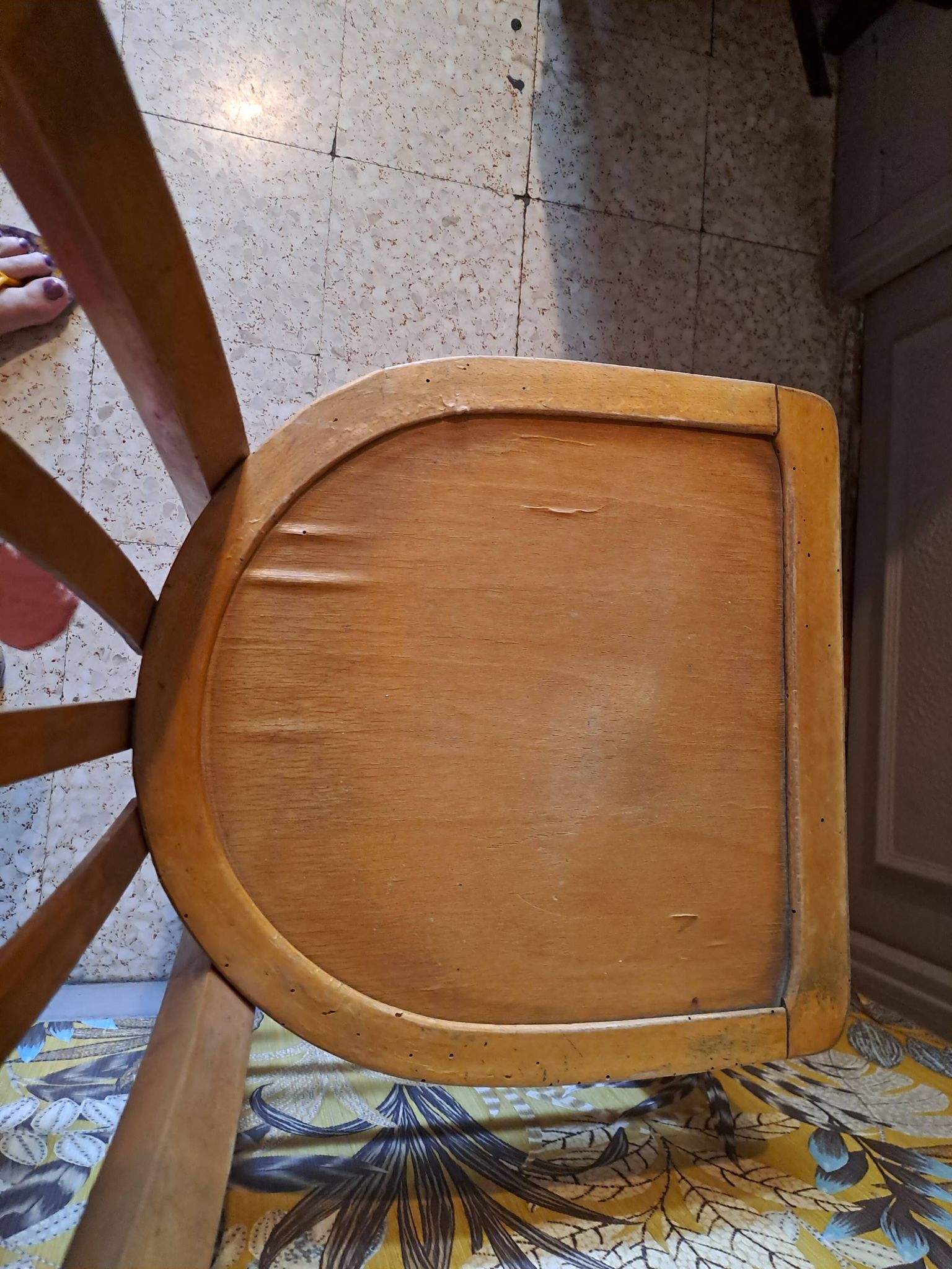 Set of 2 blond wood bistro chairs 1940