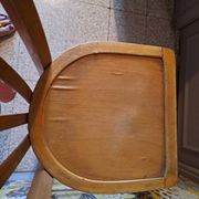 Set of 2 blond wood bistro chairs 1940