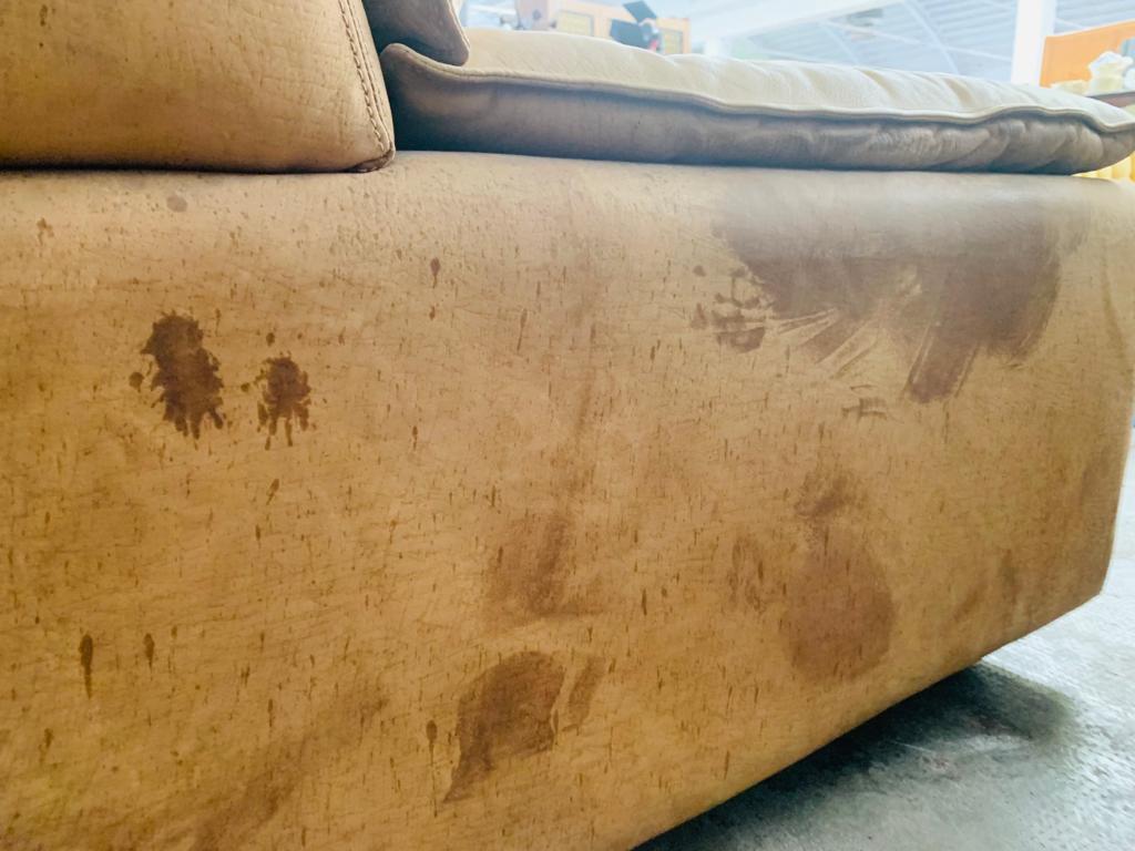 Bogo sofa in leather and suede, by Carlo Bartoli for Rossi di Albizzate