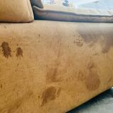Bogo sofa in leather and suede, by Carlo Bartoli for Rossi di Albizzate