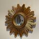 Miroir soleil bombé, golden resin, 1960