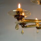 Venetian chandelier in mordoré murano glass by venini circa 1940